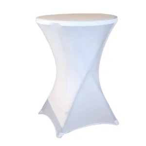 Mantel Spandex Redondo Blanco mesa apoyo plegable 1.10 x 0.80 mt.