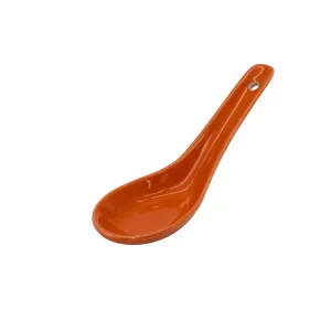 Cucharita Loza Cóctel Naranja 12.5 x 4 cm.