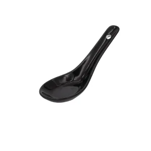 Cucharita Loza Cóctel Negra 12.5 x 4 cm.